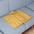 SpaceAid Bamboo Couch Cup Holder, Anti Falling Foldable Sofa Armrest Tray with Cup Holder, Couch Arm Side Table