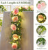 2Pcs 8 Dolicer Artificial Eucalyptus Garlands with Flowers - Roses, Faux Floral Greenery Garlands Fake Flower Vines