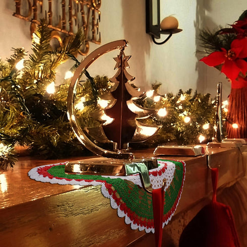 19 Inch One Piece Christmas Doily Crochet for Dressers and End Tables Crafts Large Doilies Cloth Lace Placemats
