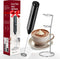 YSSOA Electric Milk Frother Handheld with Stainless Steel Stand, Battery Operated Whisk Mixer for Coffee, Frappe,