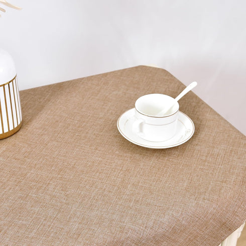 2 Pack 24 24 Inch Wolkemer Faux Linen Small Square Tablecloth Heavy Duty Fabric Nightstand Table Cloths x Flaxen