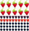 Woohome 60 PCS Fake Fruit Fake Blueberries Fake Strawberries Simulation Fake Strawberry