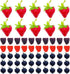 Woohome 60 PCS Fake Fruit Fake Blueberries Fake Strawberries Simulation Fake Strawberry