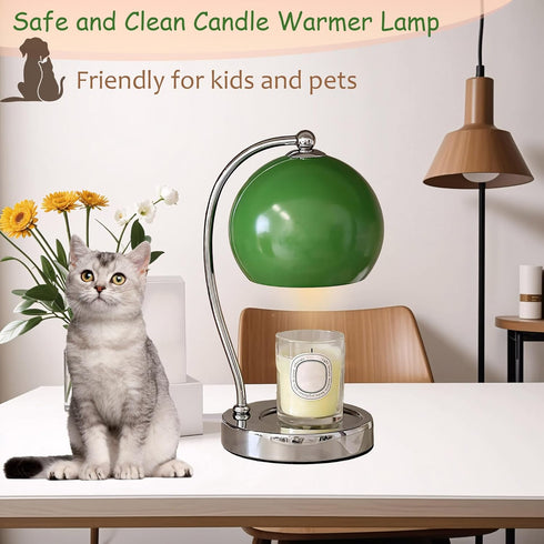 Dimmer, Candle Lamp Warmer, Wide Base Scented Candle Warmer with Timer and Modern Candle Melting Lattern, Home Decor