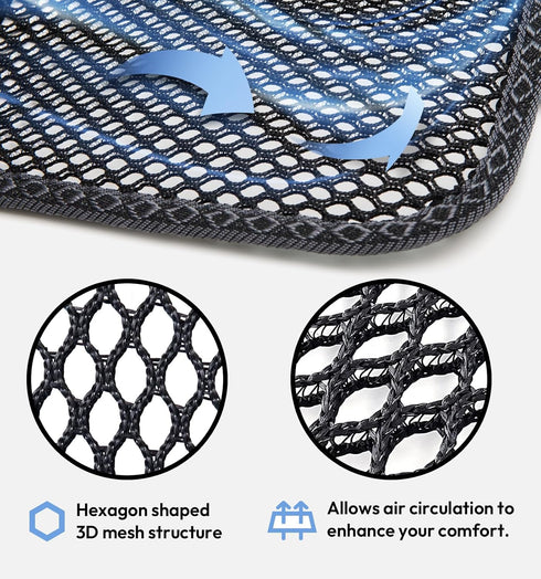 2 Pack 3D 17.75" 17.75" carrotez Double Breathable Air Mesh Cool Seat Cushion Pad for Cars Seats, Home Office Chairs