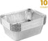 PLASTICPRO Disposable 5 LB Aluminum Takeout Tin Foil Baking Pans, 7'' X 10'' X 3'' Inch, Pack of 10
