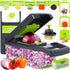 Vegetable Chopper, Onion Chopper, Pro 10 in 1 Multifunctional Slicer, Adjustable Vegetable Cutter with Container (Grey)