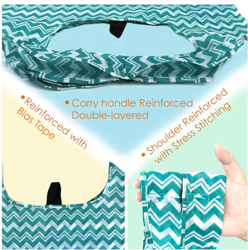 BeeGreen 12 Pack Reusable Grocery Bags Lightweight Durable Shopping Bags Washable Foldable Xlarge Classic Geometric