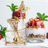 ELLDOO Coffee Spoon Set with 8 Gold Leaf Stainless Steel Spoons and Clear Glass Holder for Mixing