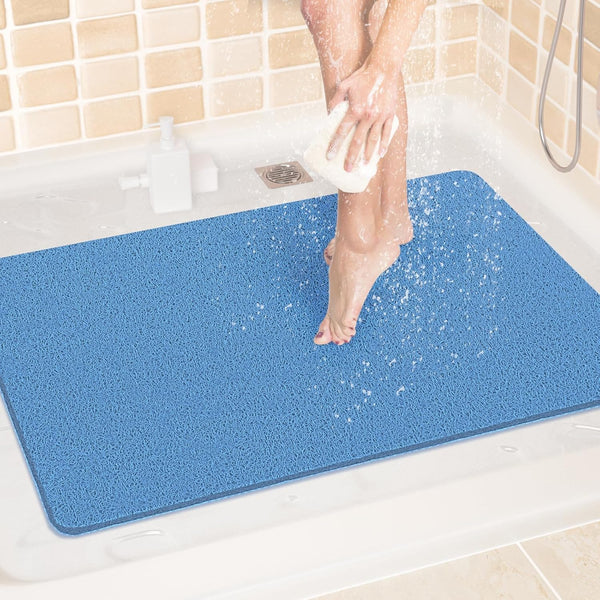 LuxStep Shower Mat Bathtub Mat,24x32 inch, Non-Slip Bath Mat with Drain, Quick