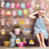 Easter Hanging Swirls Decorations for Home Office School, Happy Easter Banner with Egg Bunny Foil Swirl Ceiling Decor