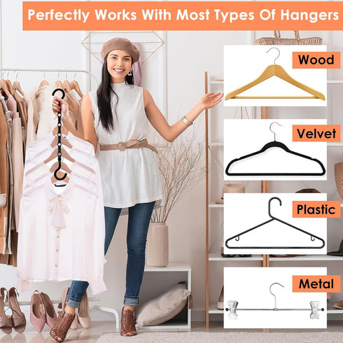Closet Organizers and Storage, 8 Pack Upgraded Cascading Hangers for Heavy Clothes, Magic Closet Organization