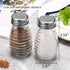 Glass Salt and Pepper Shakers Set, Oval Salt Shaker Set