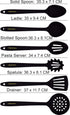 Culinary Couture Black Silicone Kitchen Utensils Set of 6, Non-Stick Heat-Resistant Kitchen Utensils with Steel Inner