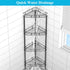 HuggieGems 4-Tier Corner Shower Caddy Organizer with Hooks - Black Bathroom Shelf Stand