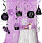 Sweet 16 Birthday Decorations Purple Silver Black, 16th Birthday Party Decor with Foil Hanging Swirls for Women/Girls