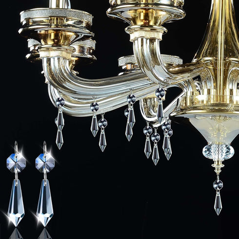 50PCS 2.4" Premium Clear Crystal Teardrop Prism -Crystal Glass Baroque Chandelier Pendant Drop Loose Beads Suncatcher