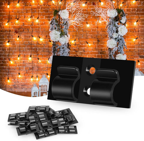 Ainiv 15-Pack) Hooks for Outdoor String Lights Clips,Outdoor Light Clips with Waterproof Adhesive Strips,Heavy Duty