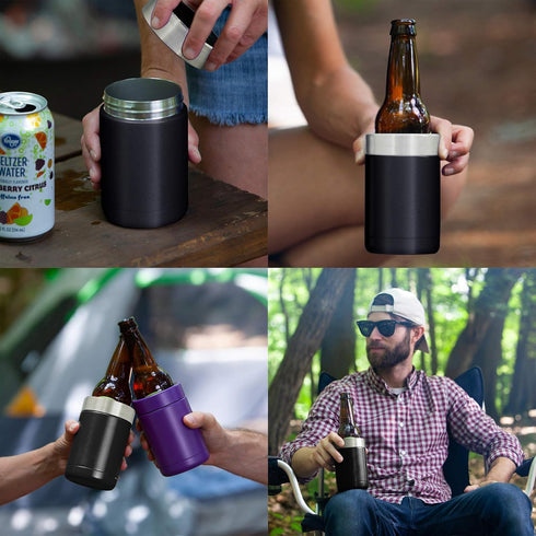12oz Tahoe Trails Stainless Steel Vacuum Insulated Can and Bottle Cooler | Double Wall Can Cooler For Cans and Bottles