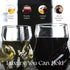 Dragon Glassware Stemless Wine Glasses - 16 oz Clear Short Wine Glasses Set of 2 with Finger Indentations