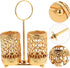Hemoton Golden Utensils Holder, Rotating Metal Silverware Organizer, Cutlery Holder for Countertop and Buffet