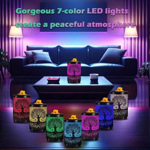 Leyoue Electric Wax Melt Warmer, PTC Heating Plate with 7 Colors LED Light for Home Office Gifts