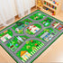 5x7 Car Rug Play Mat Feet - Green Road Rug for Kids Boys Room, Fun Race Track Traffic Road Carpet for Boys Playmat