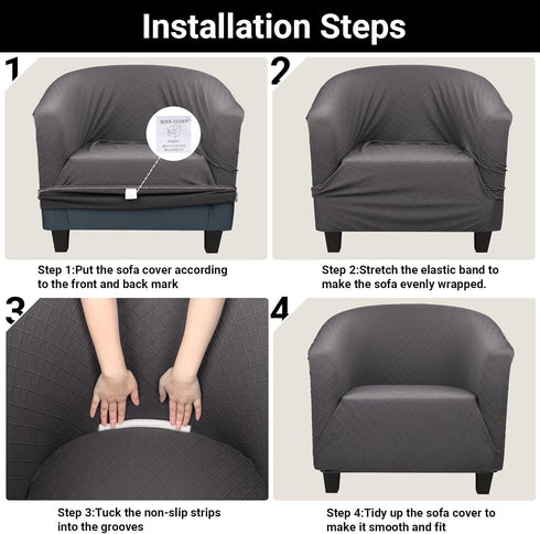 1 Barrel Chair Covers Slipcover, Piece High Stretch Club Chair Slipcover with Arms, Chair Slipcover Soft Armchair Sofa