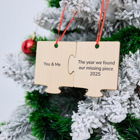 NGHYANNA 2025 NGHYANA Wooden Puzzle Piece Ornament You and Me Keepsake Couples Gift