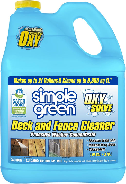 Simple Green Oxy Solve Deck and Fence Pressure Washer Cleaner, Colorless to