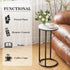 Katrawu Color(11.81" 11.81" 23.62" C Shaped end Table,Wood Round Side Table for Couch,Small Sofa Table with Metal Frame