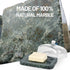 Countertop Koville Green Marble Butter Dish with Glass Lid for and Refrigerator Door Shelf, Green Marble Butter Keeper