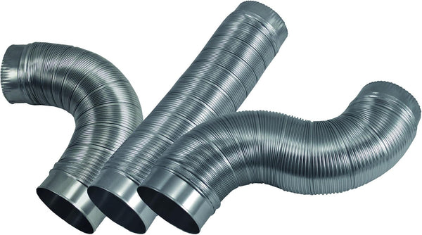 Semi Rigid Aluminum Duct Deflecto with Attached Connectors, Silver, 4" x 24" (MAC36024/6)