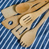 Bamboo Wooden Spoons & Spatulas Set, 6 Pieces Kitchen Cooking Utensils with 1 Holder, Heat Resistant for Non Stick
