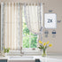 jinchan 54 Inch 2 Winslow Linen Curtains Length Small Window Curtains Embroidered Bordered Floral Drapes Light