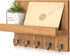Rebee Vision Farmhouse Key Holder for Wall, Decorative Shelf with Key Hooks and Mail Organizer