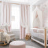 2 Lino Rosa Pink Blackout Curtains for Bedroom Nursery Panels,Sheer White Overlay Pom Pom Floral Ruffle Cute Coquette