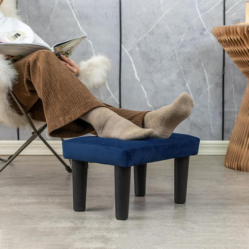 CAROLMADE Ottoman Foot Rest, Velvet Small Ottoman Foot Stool with Legs Modern Footstool Ottomans for Living Room