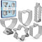 Hanukkah Fun Stainless Steel Cookie Cutters Set of 5 - Chanukah Story Shapes: Menorah, Dreidel, Candle, Maccabee
