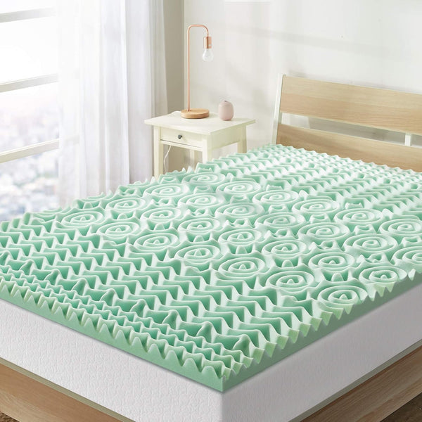 Best Price Mattress Twin Mattress Topper - 1.5 Inch 5-Zone Memory Foam Aloe Infused Cooling Mattress Pad