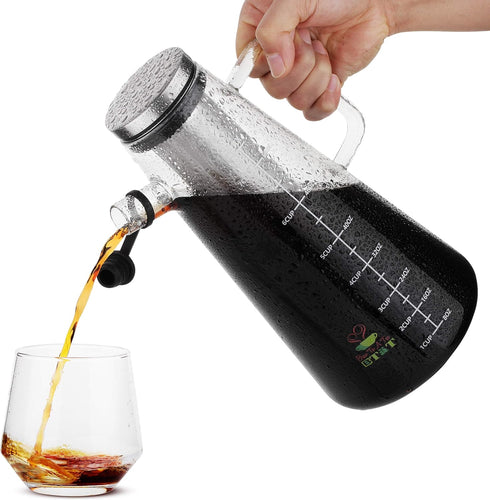 BTaT Cold Brew Coffee Maker, Iced Coffee Maker, 2 Liter, 64 oz, Cold Brew System, Tea Pitcher, Coffee Accessories