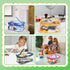 6 Packs Clear Toy Storage Bags, Colorful PVC Waterproof Toy Organizer with Zip Reusable Bags for Building Blocks, Board