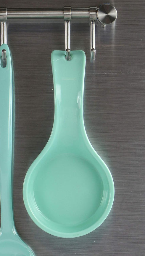 Reston Lloyd Kitchen Counter Utensil Spoon Rest for Ladles, Spaghetti Forks, & Spatulas, Seafoam