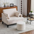 Bezseller Soft Boucle Pouf Ottoman, Comfortable Foot Rest, Full Foam Filling Footstool for Living Room, Bedroom