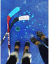 Gender Reveal Hockey Puck with Pink & Blue Powder, Ice Hockey Baby Reveal Party Supplies for Surprise Parties