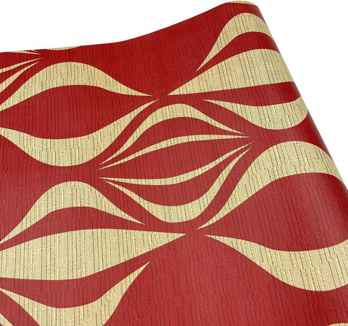 Yifely Red Geometric Design Self-Adhesive Shelf Liner, 17.7 Inch by 9.8 Feet