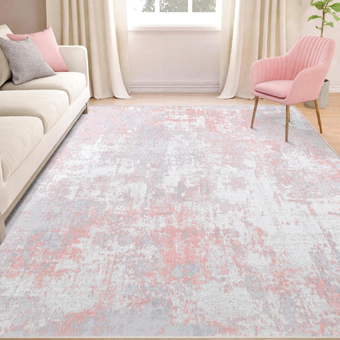 5'x7' RELEANY Washable Area Rugs Non-Slip Modern Abstract Soft for Living Room Entryway Bedroom Nursery, Print Pattern