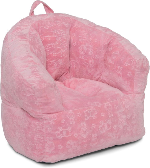 Cozy Delta Children - Serta Kids Plush Barrel Toddler Chair, Soft Foam Chair Bean Bag Chair Alternative for Boys