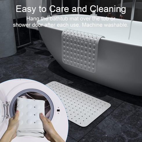 JOYCANO 28 16 inches, Bath Mat for Tub Non Slip, Shower Mat Bathtub Mat Non Slip, Natural Rubber no Plastic Odors