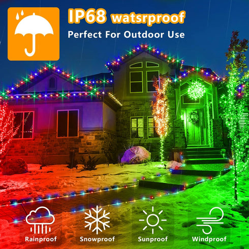 66ft 200 16 LED Rope Lights Indoor with USB Powered, LED String Lights Outdoor Waterproof, Tube Lights with Color